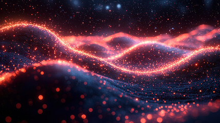 A vibrant digital landscape where data flows like a digital river, powered by the intricate web of generative AI, connecting a global network of technicians and programmers through the vast 