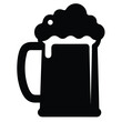 © Design_a2z - Silhouette of a Beer Mug Filled with Frothy Beverage, Isolated on White