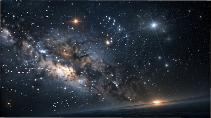 captivating view of the milky way galaxy and celestial bodies sparkling in deep space