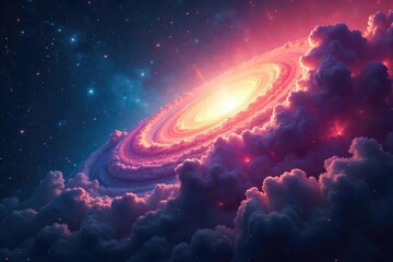 Wall Mural - A celestial canvas, swirling nebulae and cosmic dust paint a divine masterpiece  Vast, ethereal, and breathtakingly beautiful, this image evokes a sense of awe and wonder  ,  wonder,  star cluster