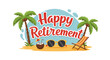 © Anindito - Happy Retirement Beach Vacation Tropical Paradise Illustration