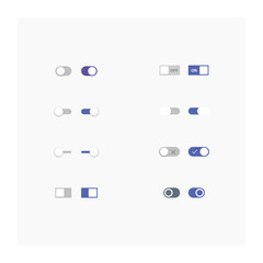 Wall Mural - on and off toggle switch buttons with lettering modern devices user interface mockup or template - b