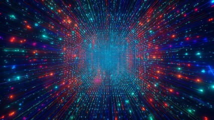 Abstract colorful data stream illustration