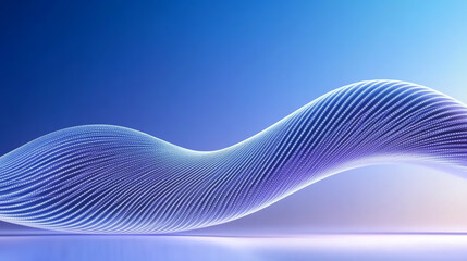 Poster - A flowing wave of abstract lines in vibrant blue, showcasing a modern design suitable for digital art and backgrounds.