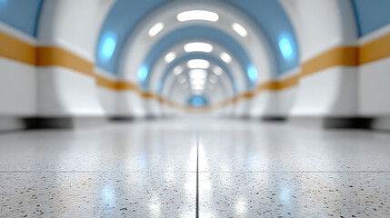 Aufkleber - A modern corridor with clean lines and soft lighting, showcasing architectural design and a sense of space and tranquility.