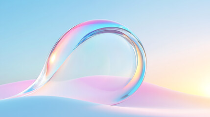 Aufkleber - A serene abstract image featuring a translucent curve against a pastel background, evoking calmness and creativity.