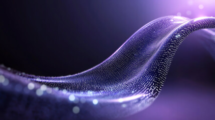 Leinwandbilder - Abstract digital wave pattern in purple hues, showcasing innovative design with shimmering lights and modern aesthetics.