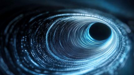 Poster - Dynamic visual representation of a digital vortex, symbolizing data flow and technological advancement in the modern world.