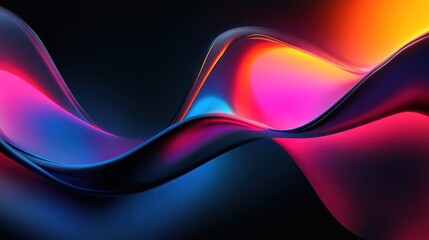 Wall Mural - abstract neon waves: a symphony of color and light