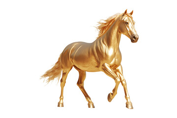 golden horse isolated on transparent background