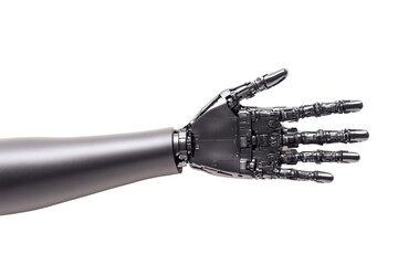 robotic hand demonstrating advanced technology laboratory setting digital close-up futuristic isolat