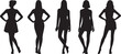 © IllustraStock - Five Female Silhouettes in Dresses Posing for Fashion