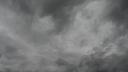 Wall Mural - Timelapse looking up at a sky filled with gray colored rain clouds as they move across the frame