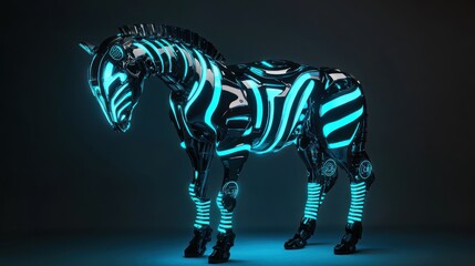 Cybernetic Zebra Horse: A Futuristic Vision