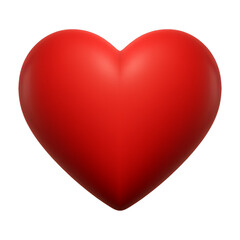Wall Mural - red heart 3d render icon isolated on transparent background cutout