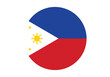 © Abir Debnath - Round Philippines Flag Icon – Philippines Flag Circular Vector Badge with Standard Colors and National Symbol. Circle Flag Icon of Philippines, Button Badge Icon.