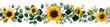 © Jannik - Set of sunflower and eucalyptus flower garland watercolor vector illustration, isolated on a white background, png, transparent