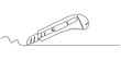 © SREESADHIN - continuous one line drawing of a stationery knife, Cutter knife in continuous one line art drawing, Utility knife, blade, sharp, Stationery knife one line art. Continuous line drawing of repair, pro.