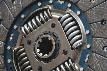 Aufkleber - Car clutch disc with pressure springs close-up, car service concept background