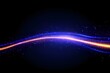 © Undersea - Glowing curved light trail with orange and blue neon streaks against dark background, surrounded by sparkling particles and cosmic dust effect.