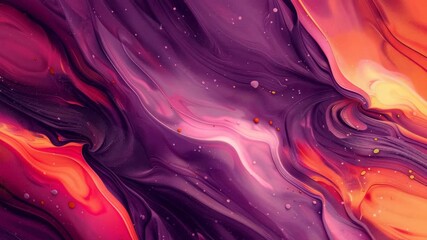 Poster - Abstract purple and orange liquid swirl design with vibrant flowing patterns and textures in high quality 4k resolution