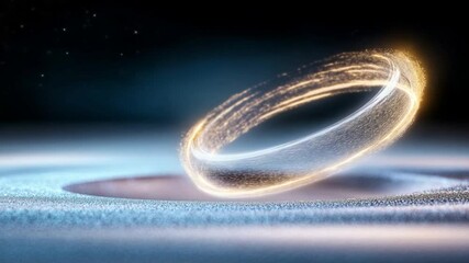 Leinwandbilder - Celestial Ring of Light: A captivating, surreal, glowing ring floats gracefully above a cosmic landscape, exuding a magical and ethereal ambiance. Embodying a sense of wonder, mystery.