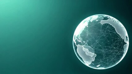 Poster - Global Connection: A digital representation of Earth, showing interconnected network lines symbolizing global communication, on a sleek, modern background.
