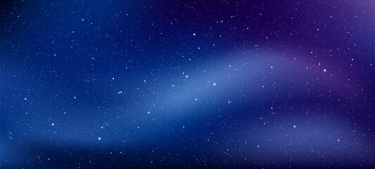 Wall Mural - dark blue night sky with shimmering stars and nebulae. cosmic galaxy background. space exploration i