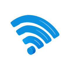 a vibrant blue wifi signal icon perfect for app design branding and interface elements offering a mo