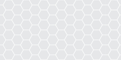 Minimal White Hexagon Pattern on White Background – Abstract Tech Design.	
