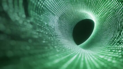 Poster - Digital Tunnel: A captivating image of a digital tunnel, where data streams and green neon lights converge, symbolizing the flow of information, and the futuristic realm of technology.