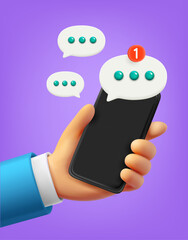 Aufkleber - Digital messaging via smartphone. 3d vector concept