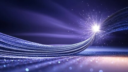 Leinwandbilder - Abstract light trails: A captivating display of glowing light trails with a brilliant starburst effect, creating a sense of motion and dynamism. The scene is set against a serene backdrop.