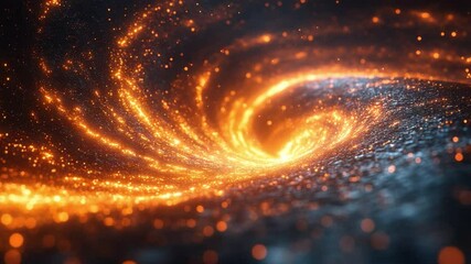 Aufkleber - Cosmic Vortex of Light: A mesmerizing cosmic vortex swirls with fiery orange and blue light, creating an otherworldly and abstract spectacle of energy and motion.