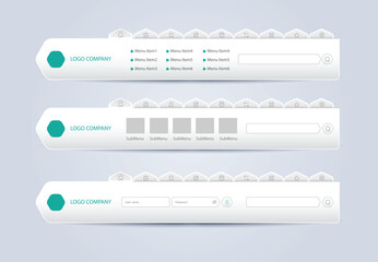 Wall Mural - website design template navigation elements with icons set. navigation bars. website design template