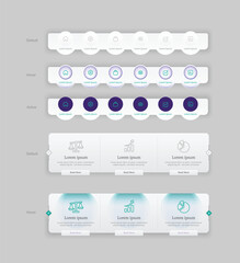 Wall Mural - web site design menu navigation elements with icons set. navigation menu bars