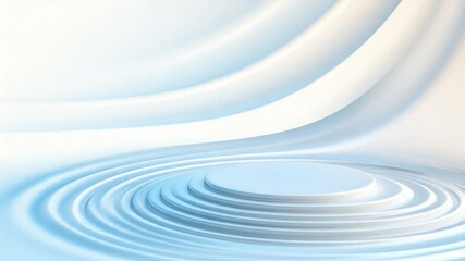 Poster - Abstract Curve: An abstract background of graceful curves and rippled, concentric shapes, rendered in soothing gradient of blues and soft lighting.