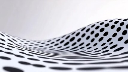 Leinwandbilder - Wavy Dot Pattern: A stylish, dynamic background featuring a smooth, wavy surface adorned with a pattern of black dots, creating a visually engaging and modern aesthetic.