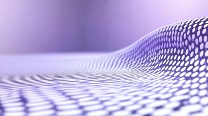 Leinwandbilder - Abstract Purple Dotted Wave: An abstract image of a flowing wave pattern formed by small white dots on a soft purple background, creating a sense of depth and movement. 