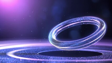 Leinwandbilder - Cosmic Circle: A luminescent, ethereal ring floats elegantly in a dreamlike space, its form both simple and extraordinary, suggesting mystery and wonder.