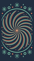 abstract cosmic swirl pattern with glowing effect in vibrant teal and orange colors