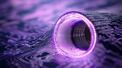 Poster - Circuit board and luminous core: A close-up shot showcasing a technological marvel with a vibrant, glowing core that exudes futuristic energy, set against a detailed circuit board.