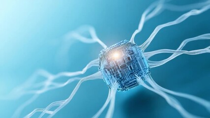 Poster - Neural Network: A detailed, close-up rendering of a neural network, showcasing intricate connections and complex circuitry, evoking a sense of advanced technology and scientific innovation.
