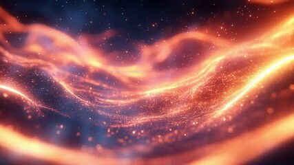 Aufkleber - Abstract Energy Flow: A mesmerizing abstract image featuring vibrant orange and blue energy flows, resembling fiery waves or cosmic currents. The image evokes a sense of power, dynamism.