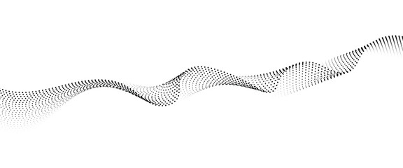 Leinwandbilder - Flowing Dot Wave halftone gradient pattern on transparent background	