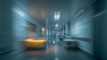 Leinwandbilder - A motion blurred photograph of a hospital interior