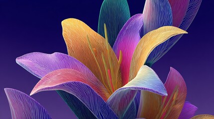 Poster - Beautiful modern colorful flower design