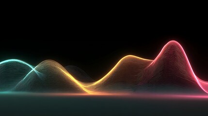 Fototapete - Big neon wave background