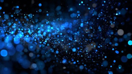 Leinwandbilder - Blue and glow particle abstract bokeh background