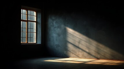 Aufkleber - Empty light dark wall with beautiful chiaroscuro, minimalist background for product presentation, mock up